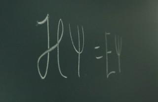 Schrödinger Equation on a blackboard