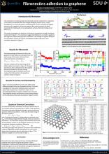 Fibronectin have been observed to have a binding affinity for graphene with arginine being the best binder. Further investigation of amino acids binding affinities with graphene have confirmed arginine to be the best binder through both Molecular Dynamics and Quantum Chemical Simulations. - Anders Frederiksen